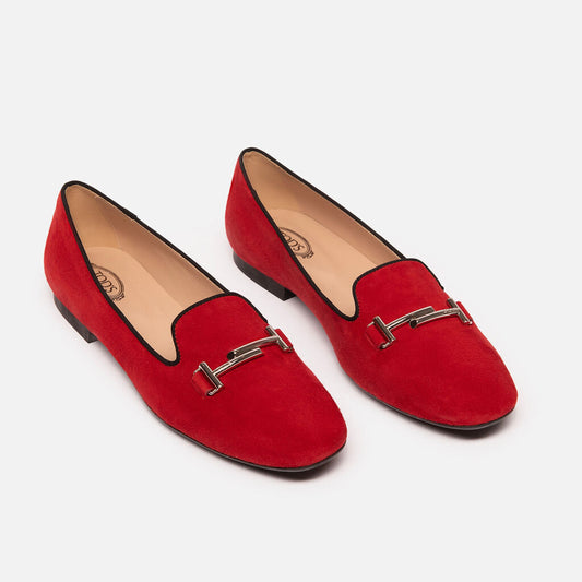 Tod's Red Suede Loafers