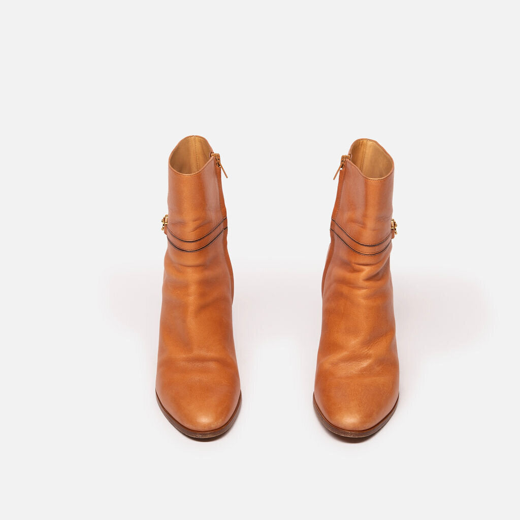 Celine Light Tan Block Heel Booties