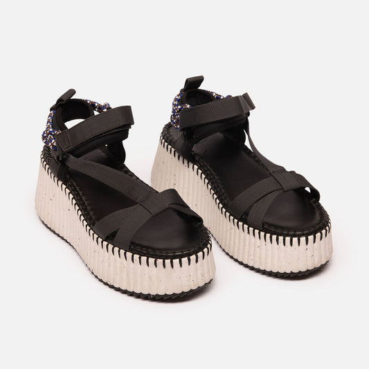 Chloe Black Nama Platform Sandal