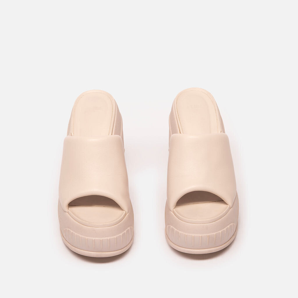 Fendi Cream Leather Platform Wedge