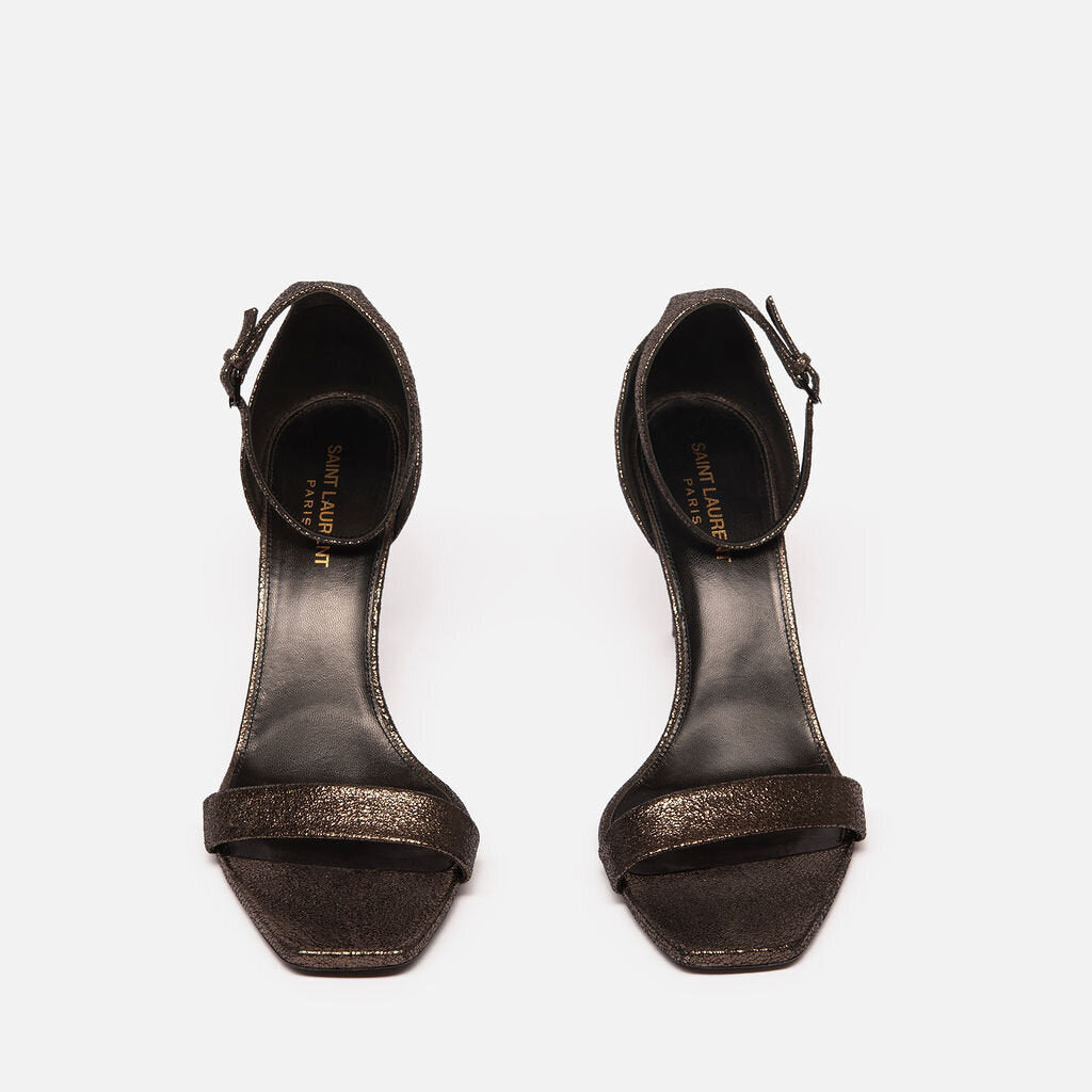 Saint Laurent Silver Leather Sandal Pump
