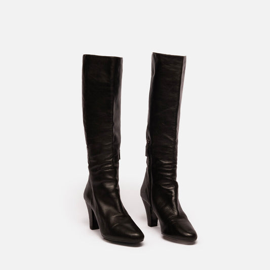 Prada Leather Prada Knee High Heeled Boot (AS IS)