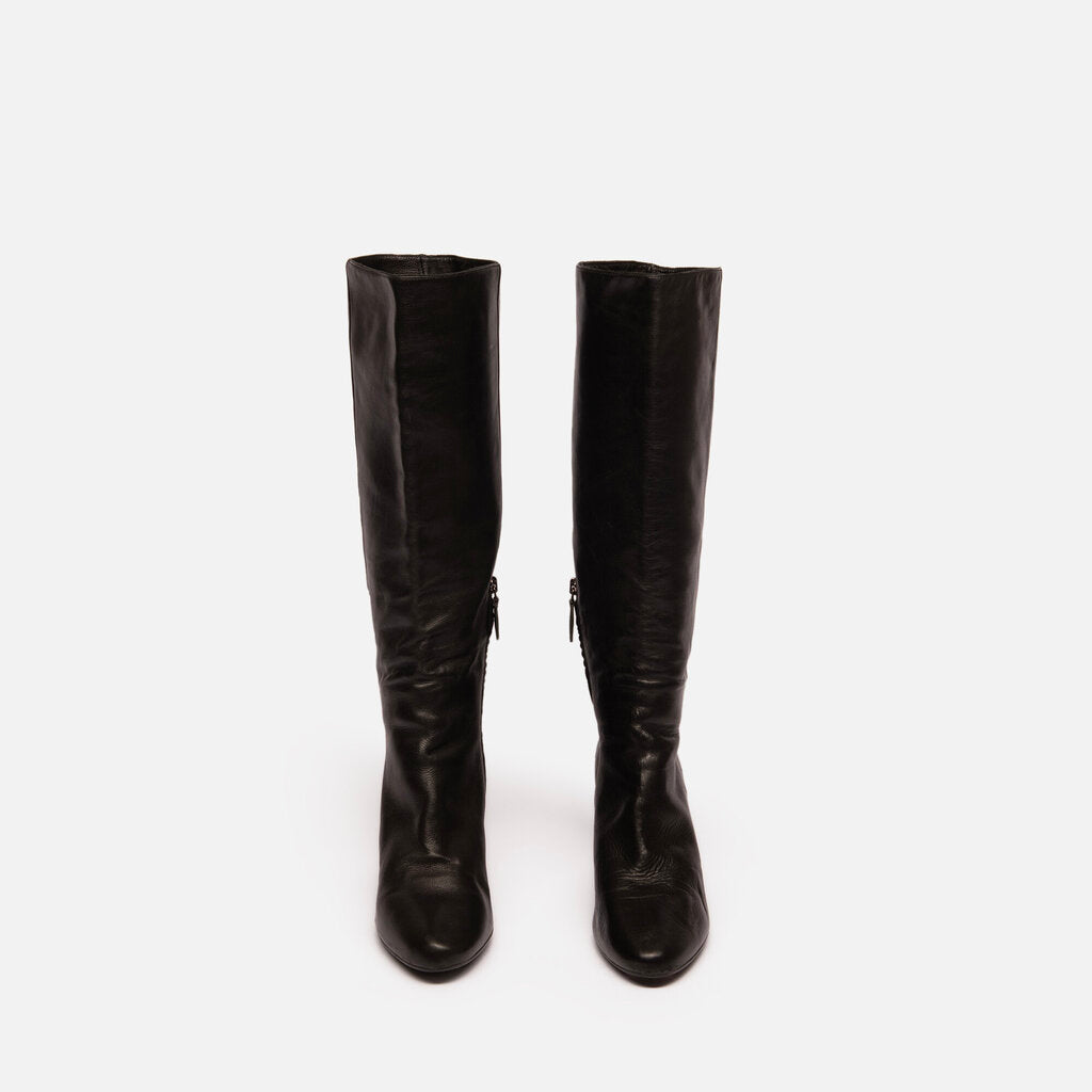 Prada Leather Prada Knee High Heeled Boot (AS IS)