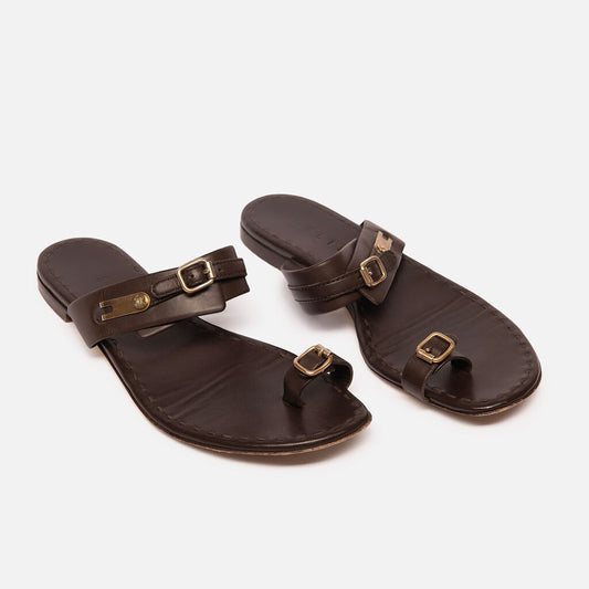 Celine Brown Leather Sandal
