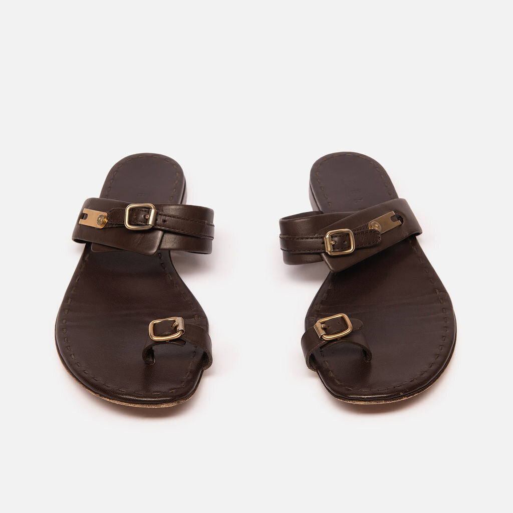 Celine Brown Leather Sandal
