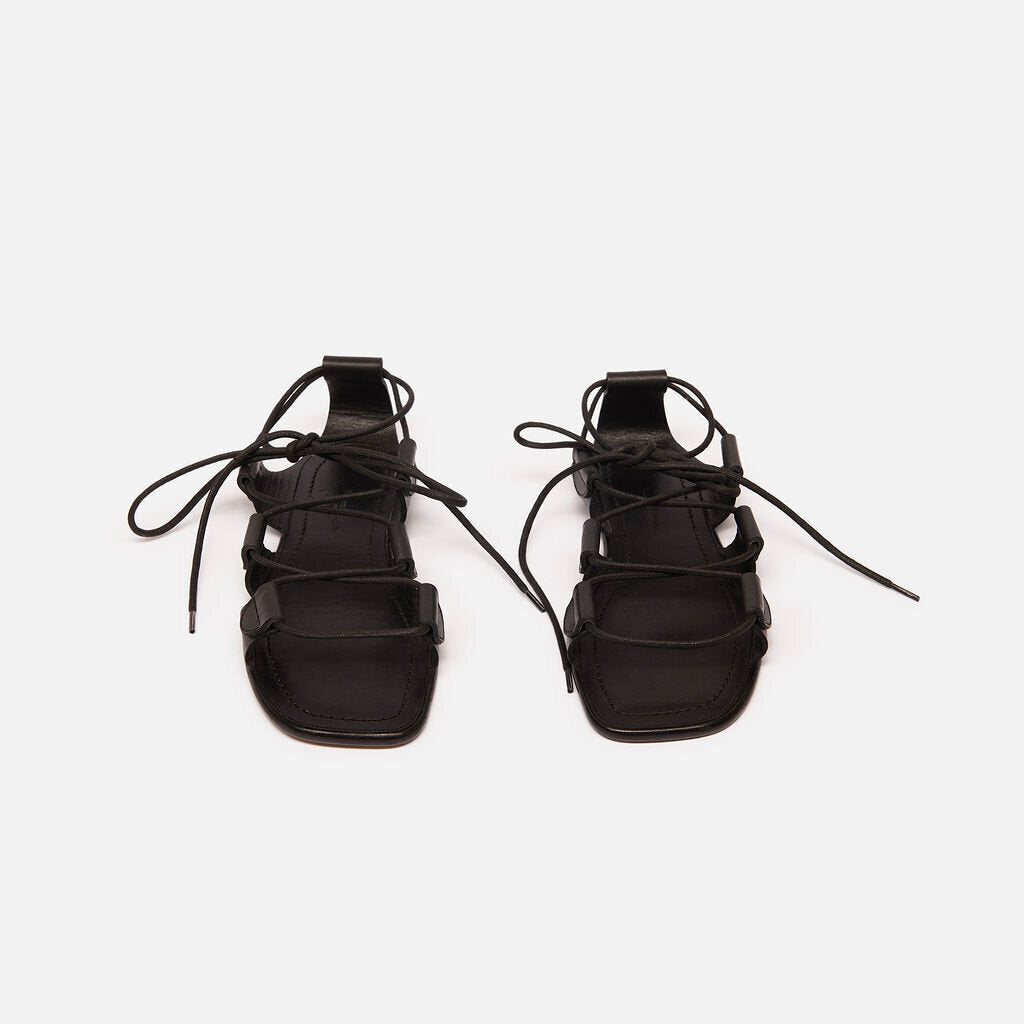 Maison Margiela Black Leather Strappy Sandal