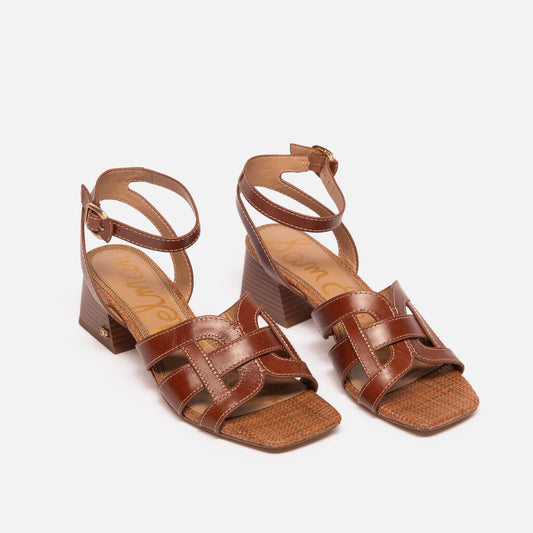Sam Edelman Brown Leather Block Heel Sandals (8.5)