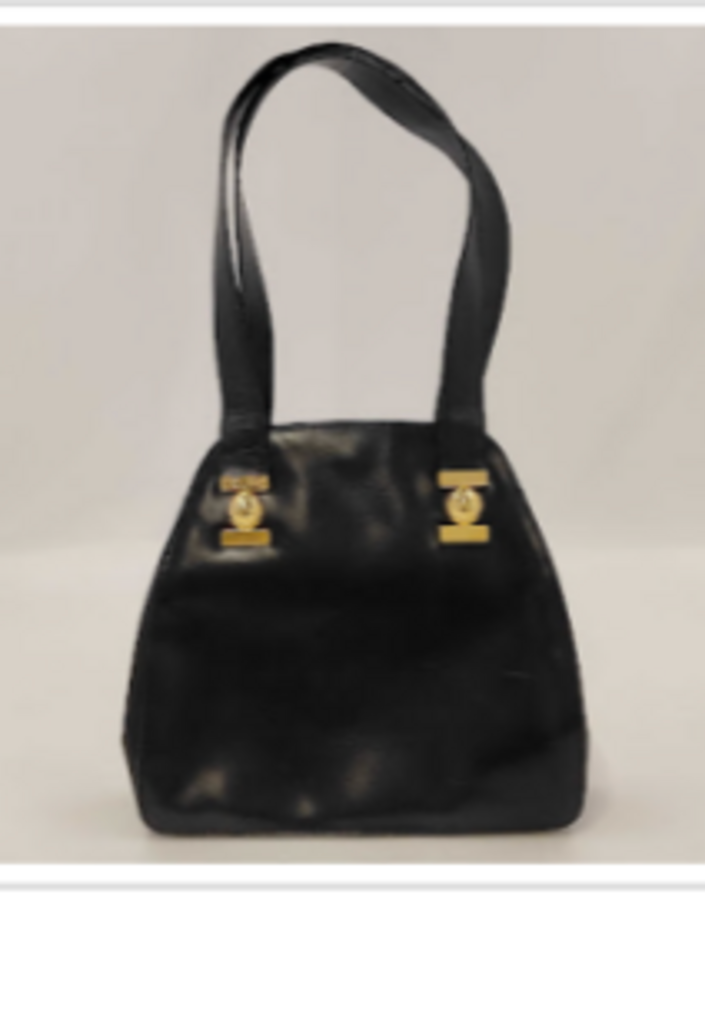 Vintage Black Leather Shoulder Bag