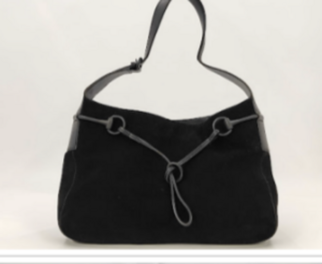 Black Suede & Leather Shoulder Bag