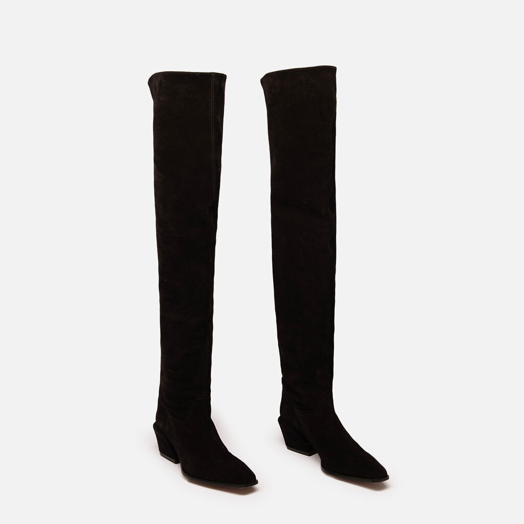 Paris Texas Black Suede Thigh High Boot
