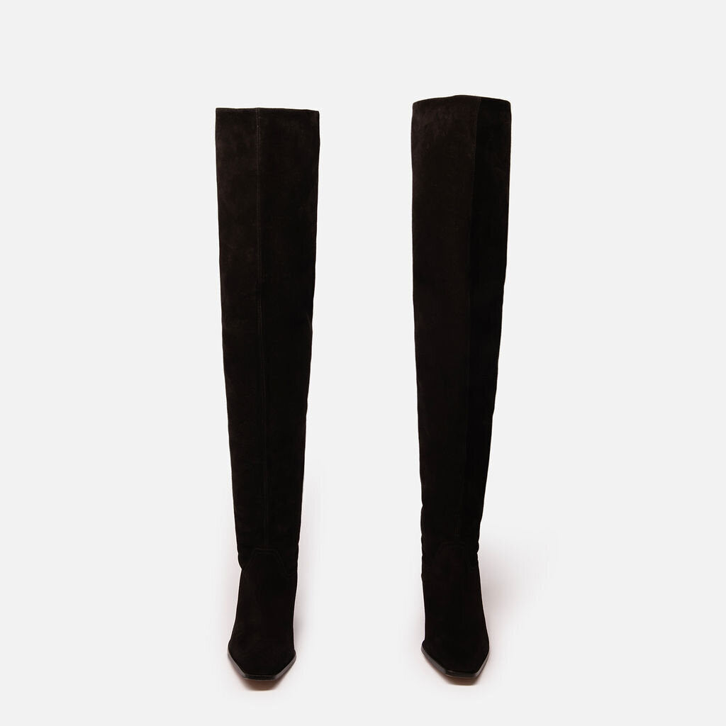 Paris Texas Black Suede Thigh High Boot