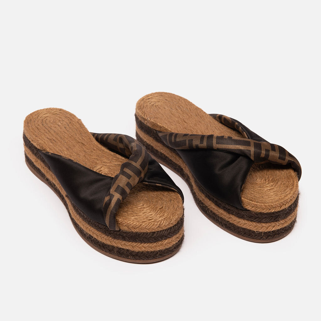 Fendi Zucca Logo Satin Espadrille