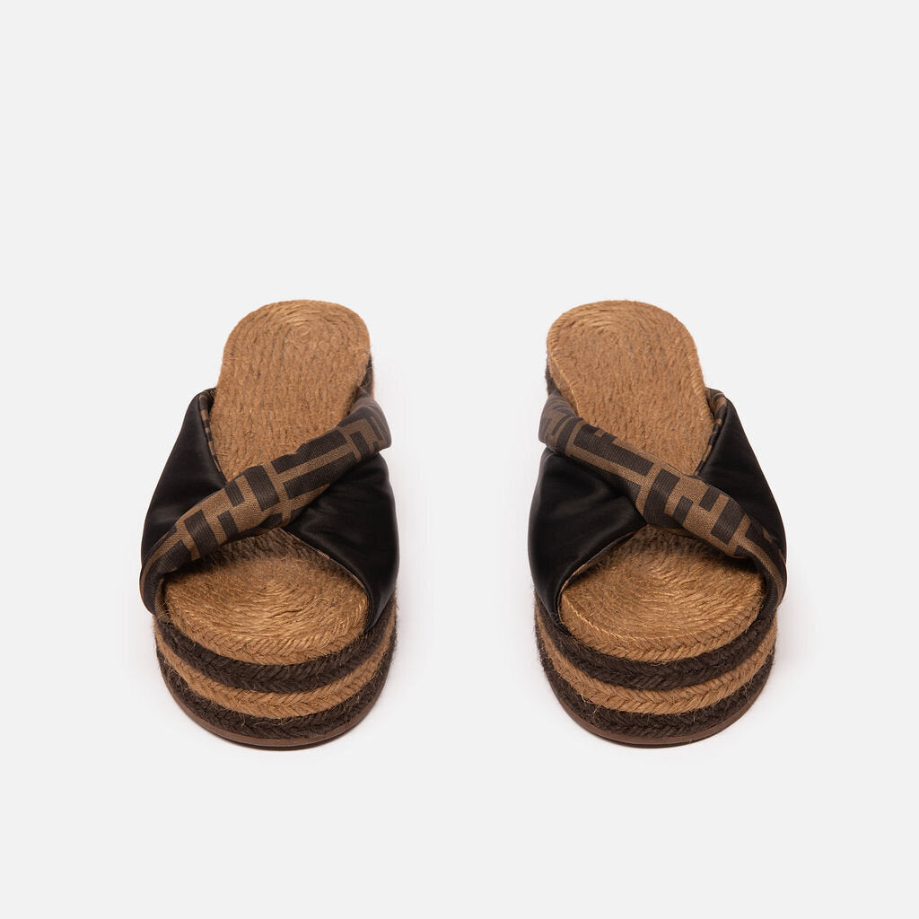 Fendi Zucca Logo Satin Espadrille