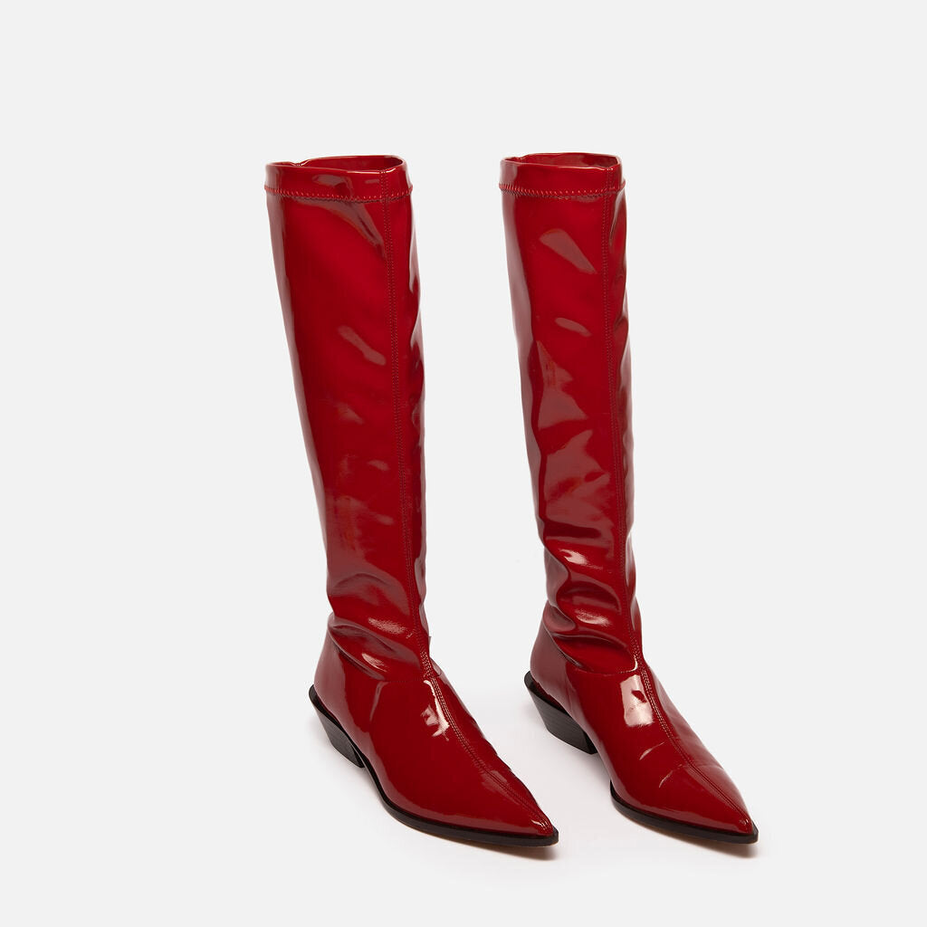 Tibi Red Patent Tall Boot
