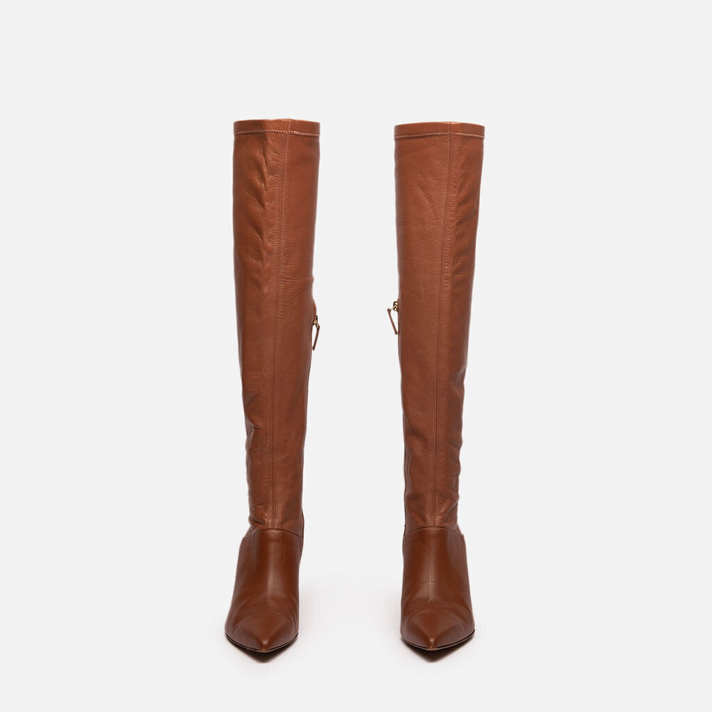 Tibi Brown Leather High Boot