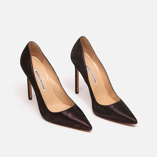 Manolo Blahnik Purple & Black Shimmer Pump