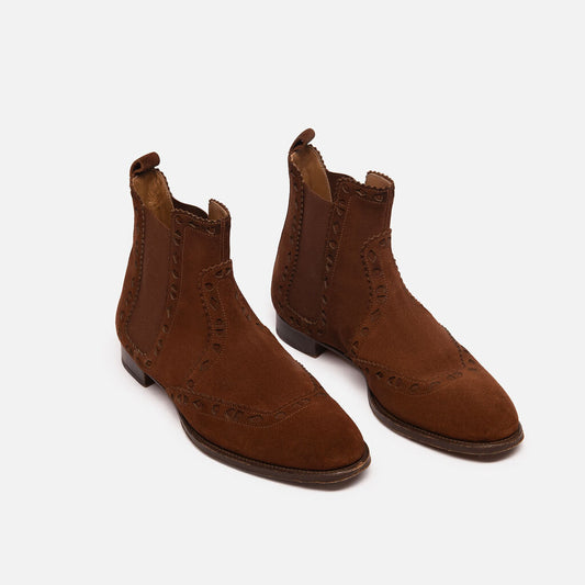 Hermes Brown Suede Ankle Boot