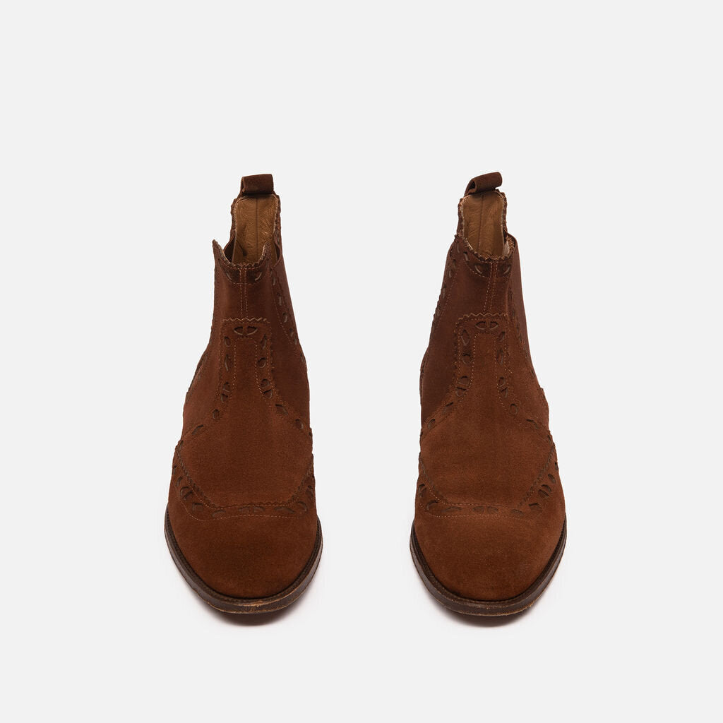 Hermes Brown Suede Ankle Boot