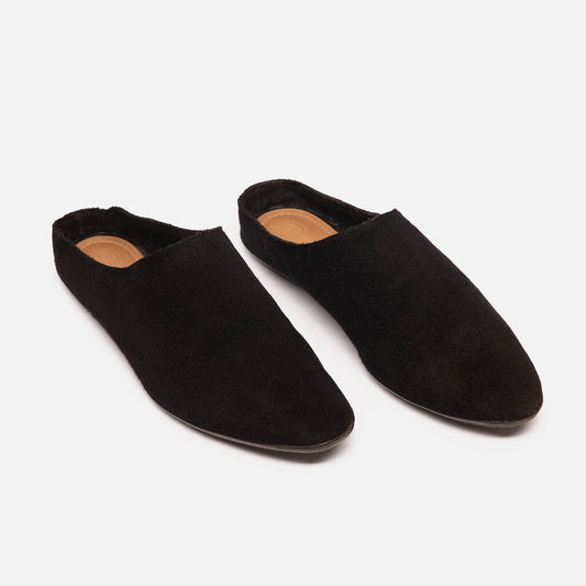 The Row Black Wool Mules