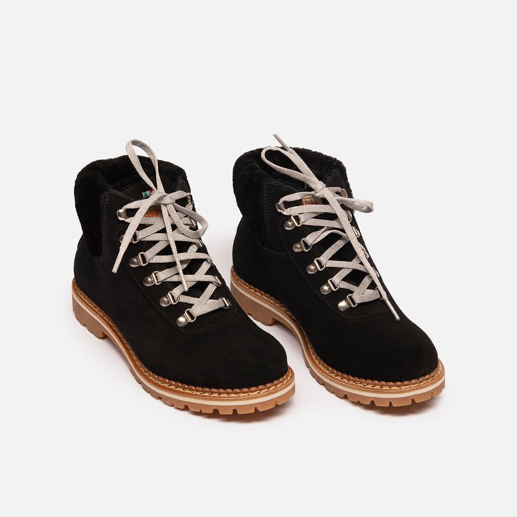 Montelliana Black Suede Fur Lined Boot