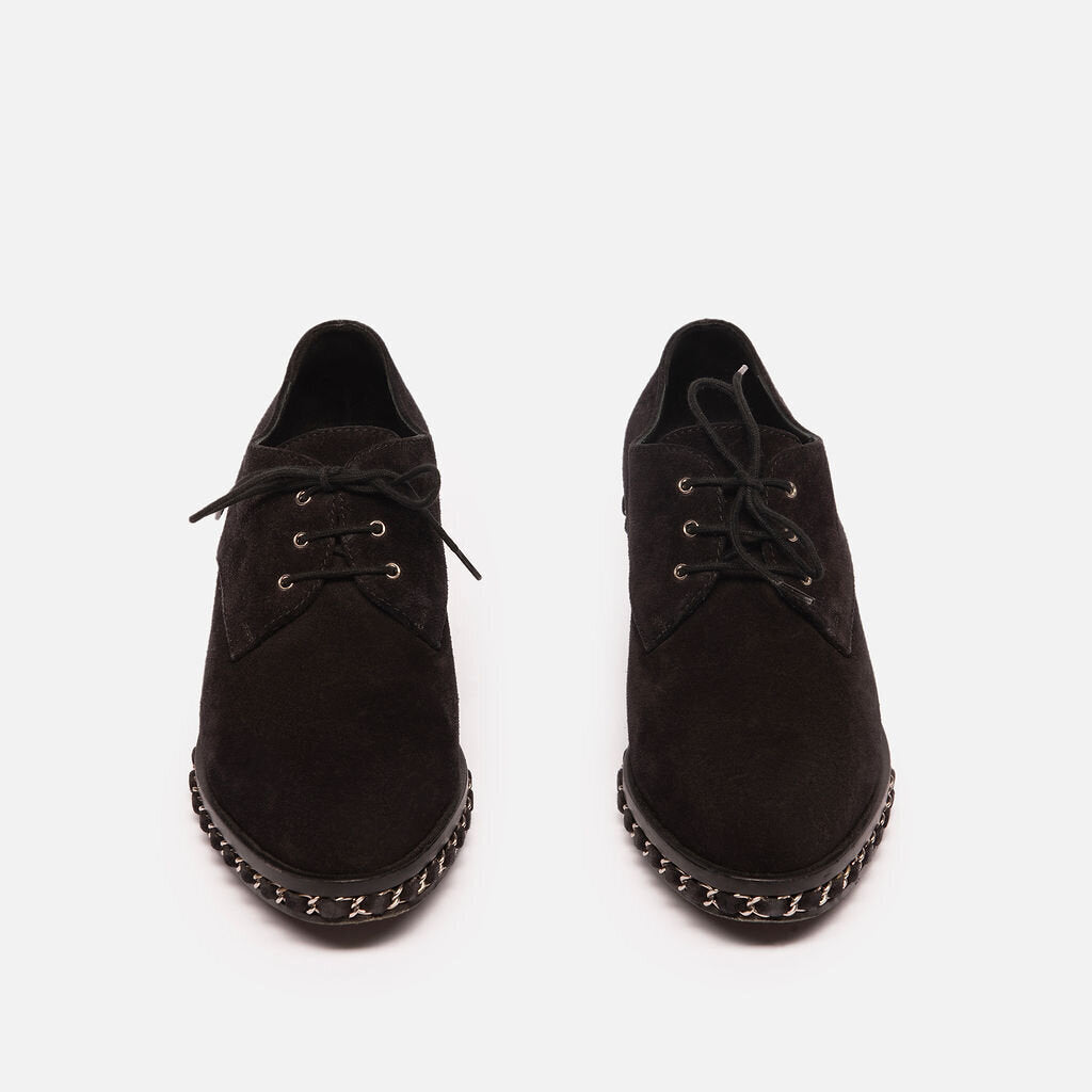 Chanel Black Suede Oxfords