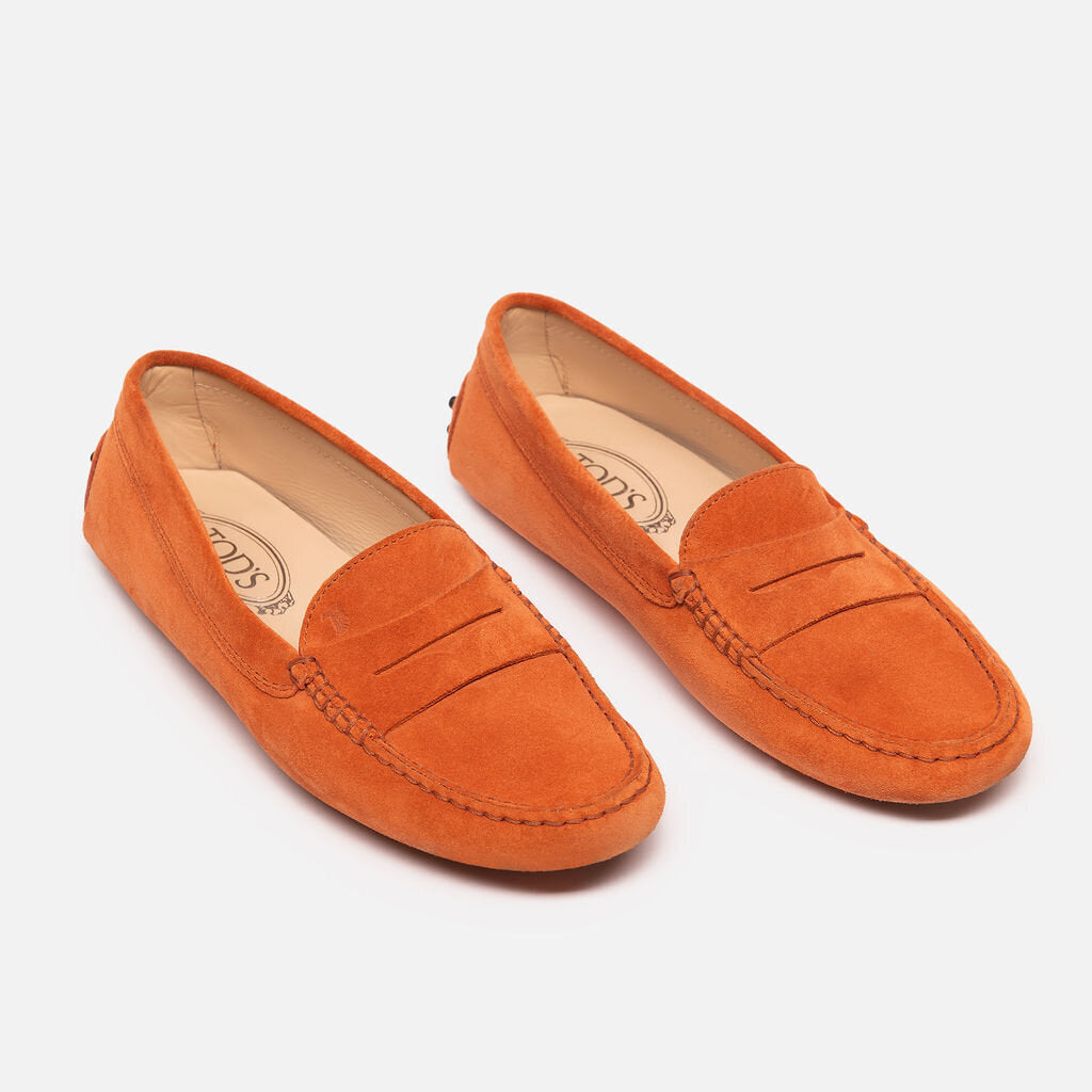 Tod's Orange Suede Loafers