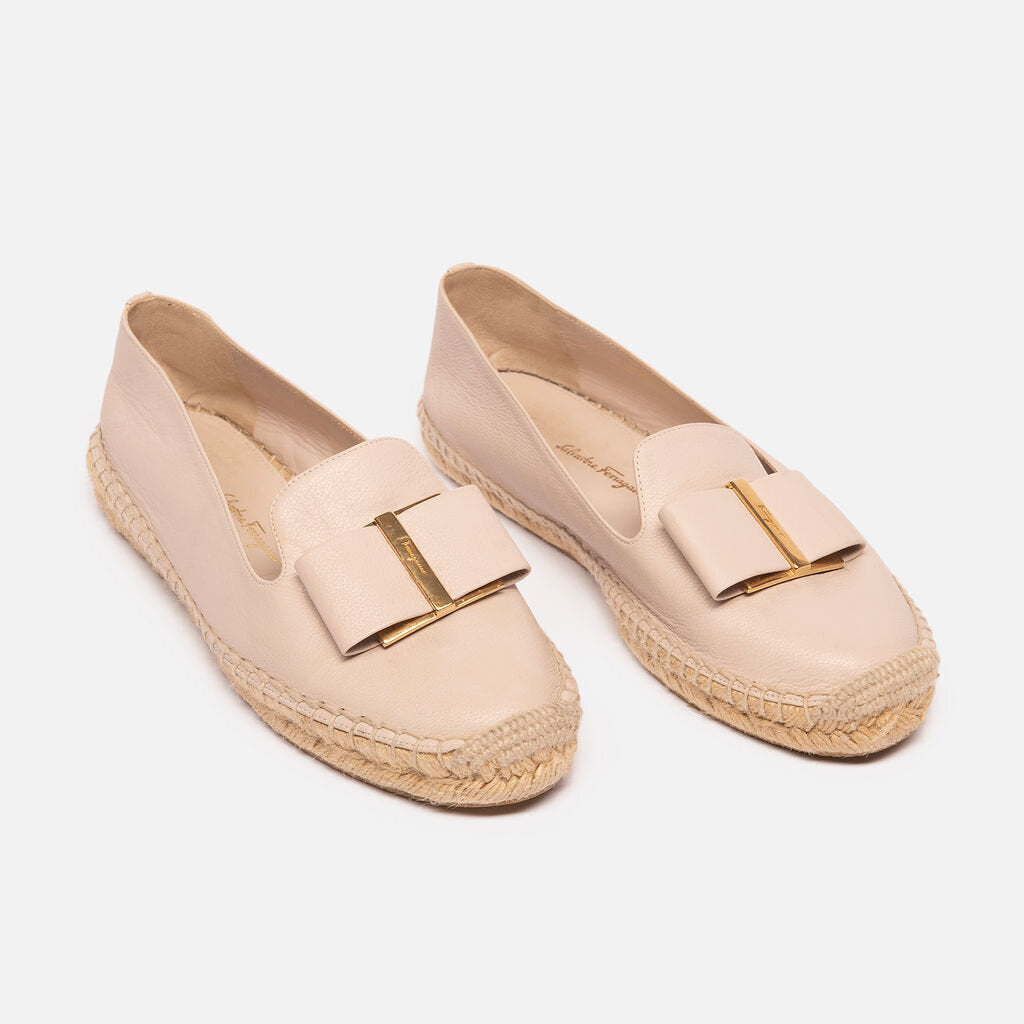 Ferragamo Pink Leather Espadrille