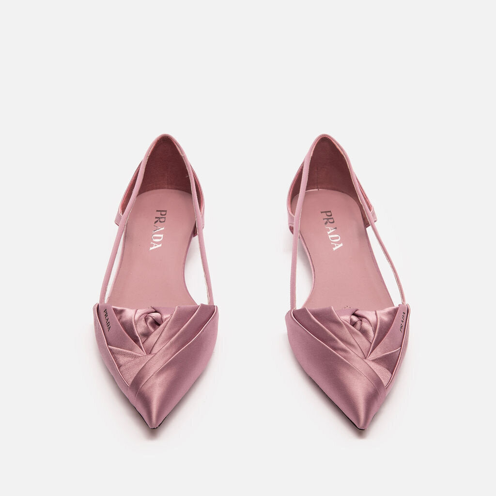 Prada Purple Satin Pleated Flat