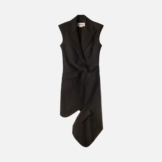 Monse Black Sleeveless Deconstructed Blazer Dress