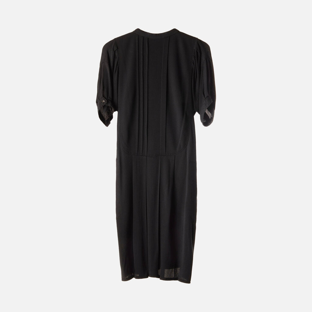 Saint Laurent Black Silk Crepe Babydoll Dress