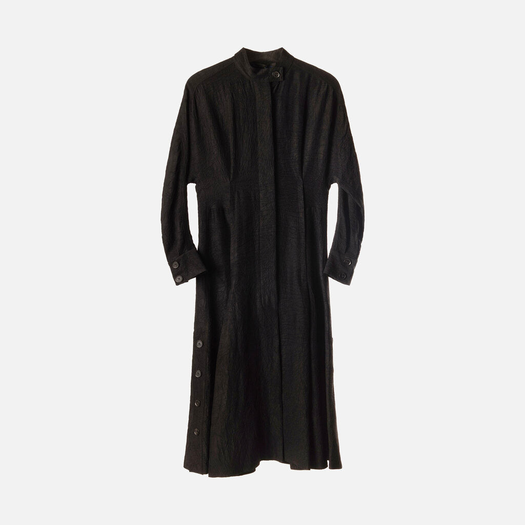 Proenza Schoulder Black Matte Crushed Satin Dress