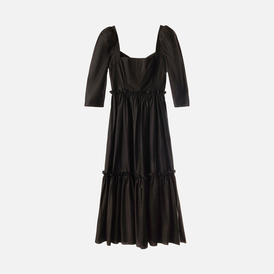 Cara Cara Black Cotton Midi Dress