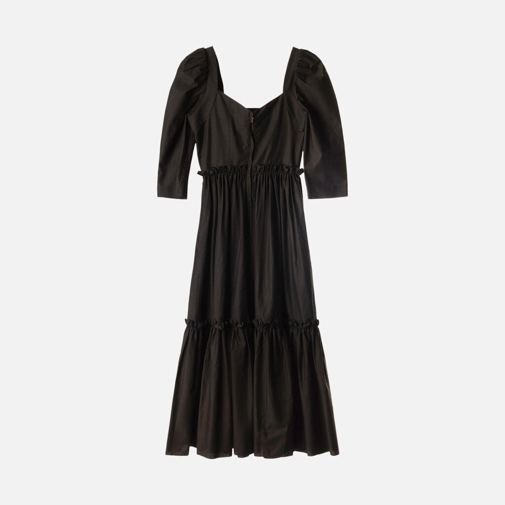 Cara Cara Black Cotton Midi Dress