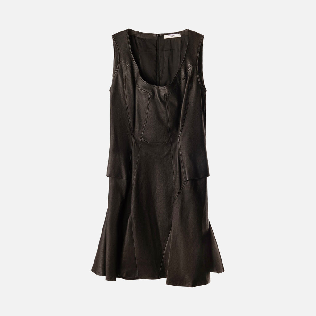 Givenchy Lamb Leather Sleeveless Dress
