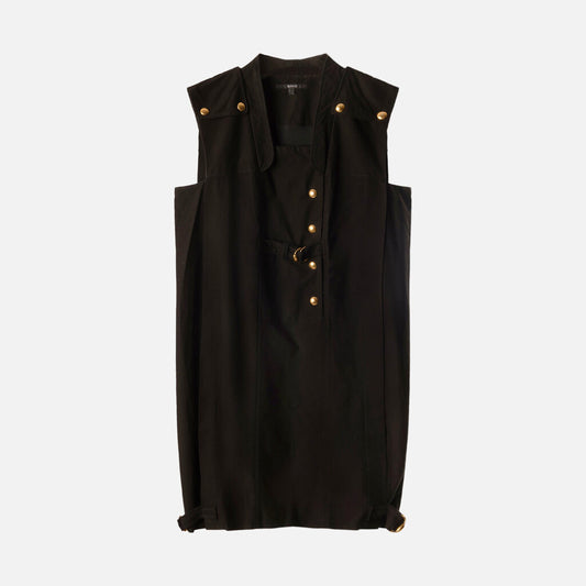 Gucci Black Cotton Buckle Shift Dress