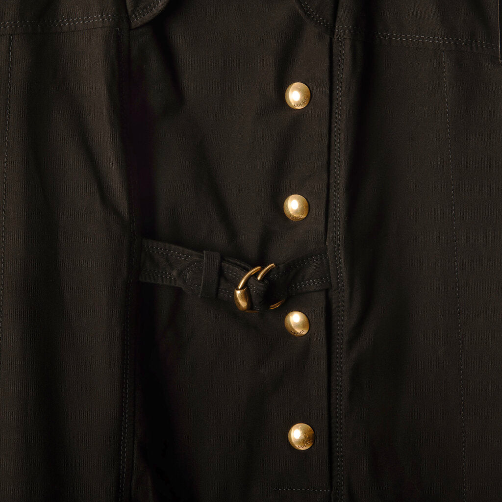 Gucci Black Cotton Buckle Shift Dress