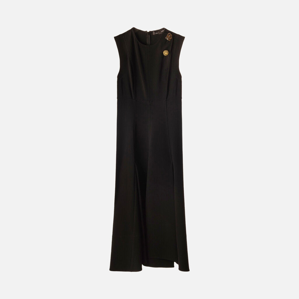 Proenza Schouler Black Poly Crepe A-Line Dress
