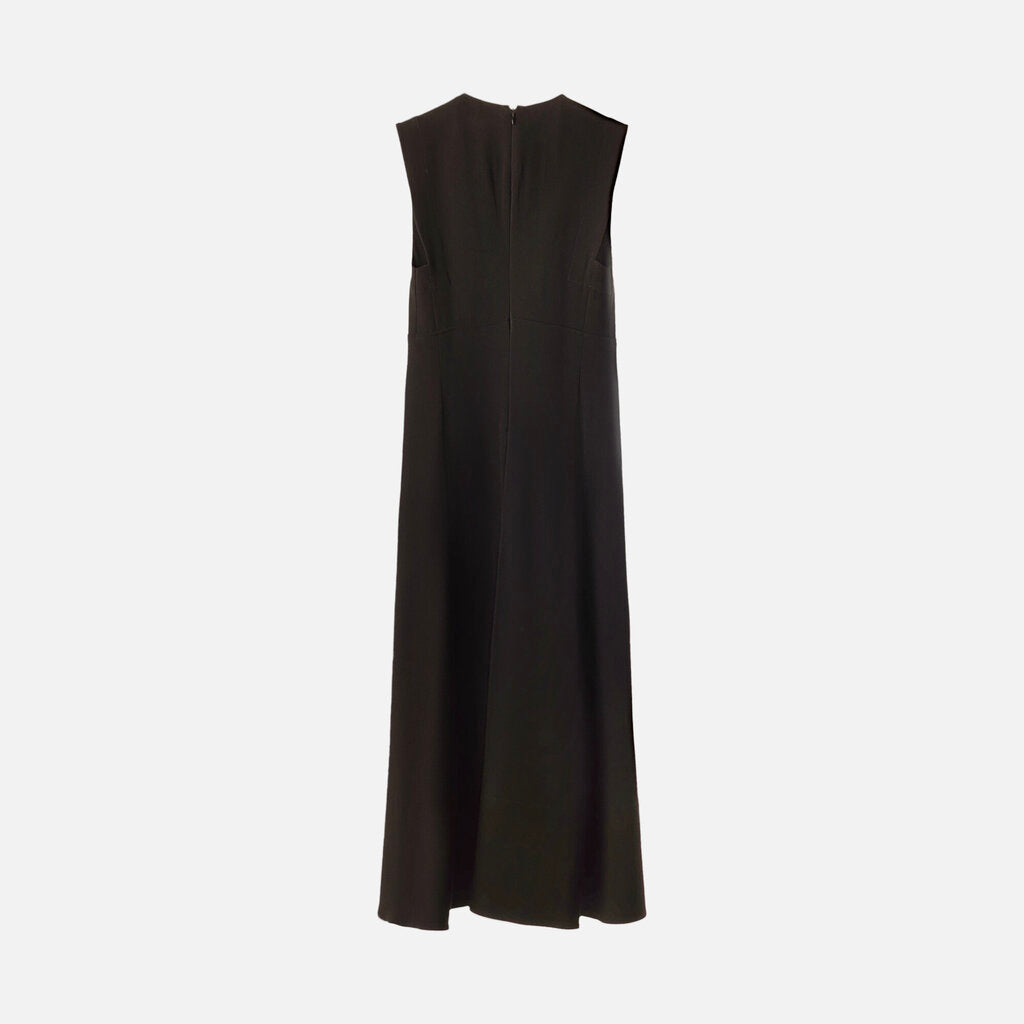 Proenza Schouler Black Poly Crepe A-Line Dress