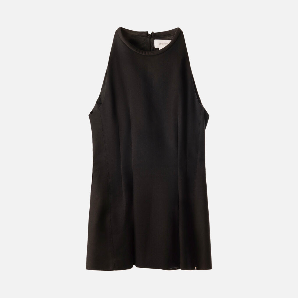 Sportmax Black Cotton Halter Mini Dress