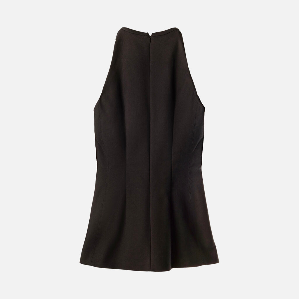 Sportmax Black Cotton Halter Mini Dress