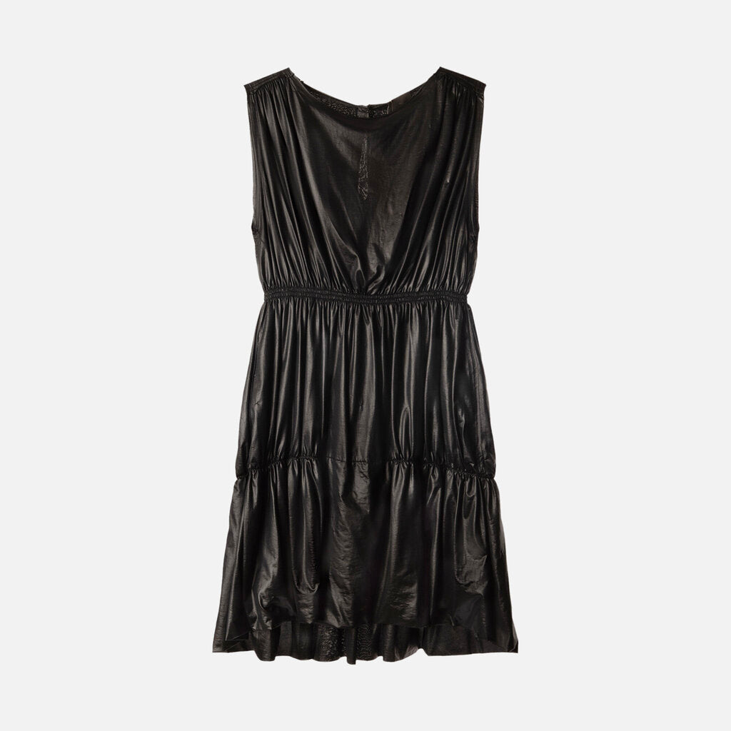 Fendi Black Poly Bubble Hem Mini Dress
