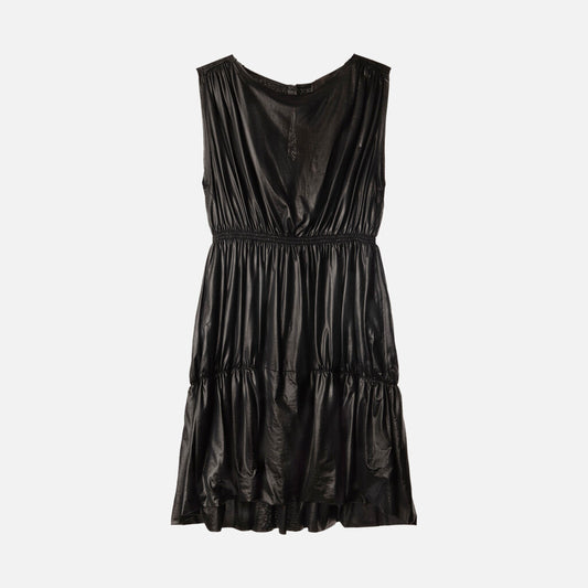 Fendi Black Poly Bubble Hem Mini Dress