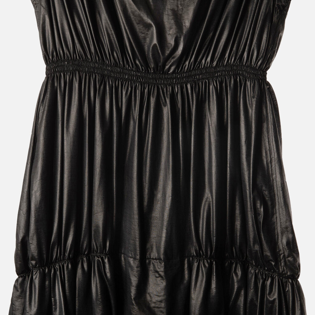 Fendi Black Poly Bubble Hem Mini Dress