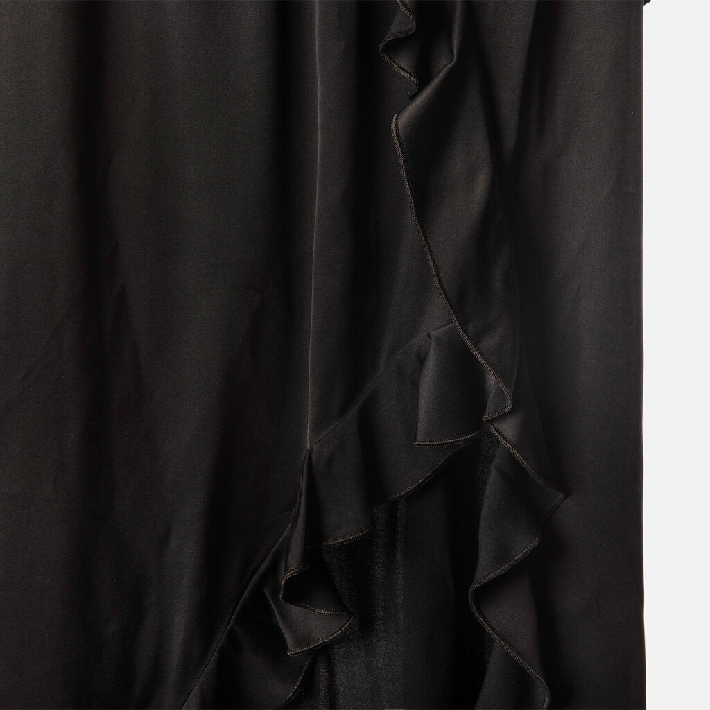 The Kooples Black Viscose Ruffle Midi Dress
