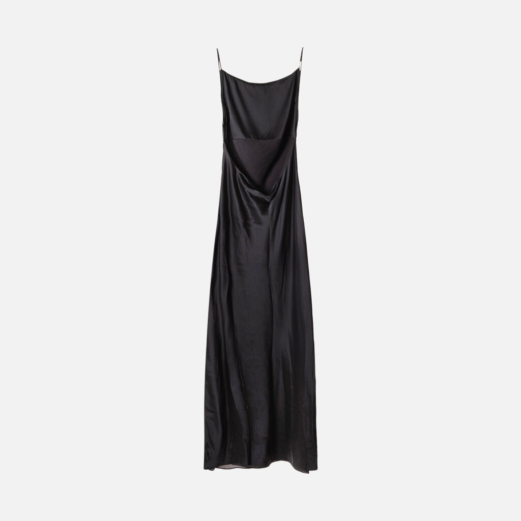 Yael Navy Silk Open Back Dress