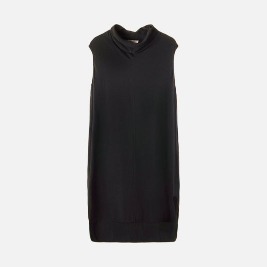 The Row Black Viscose Sleeveless Midi Dress