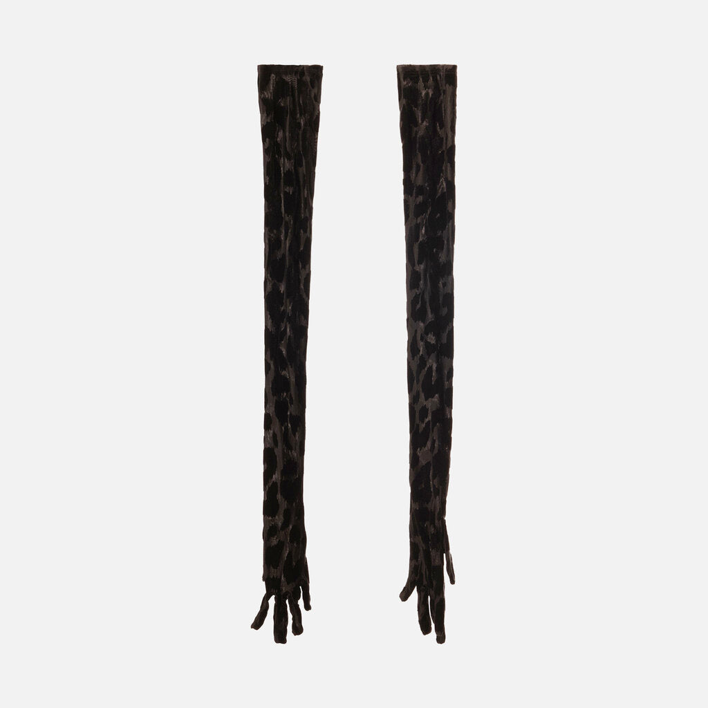 Alex Perry Black Animal Print Dress with Gloves