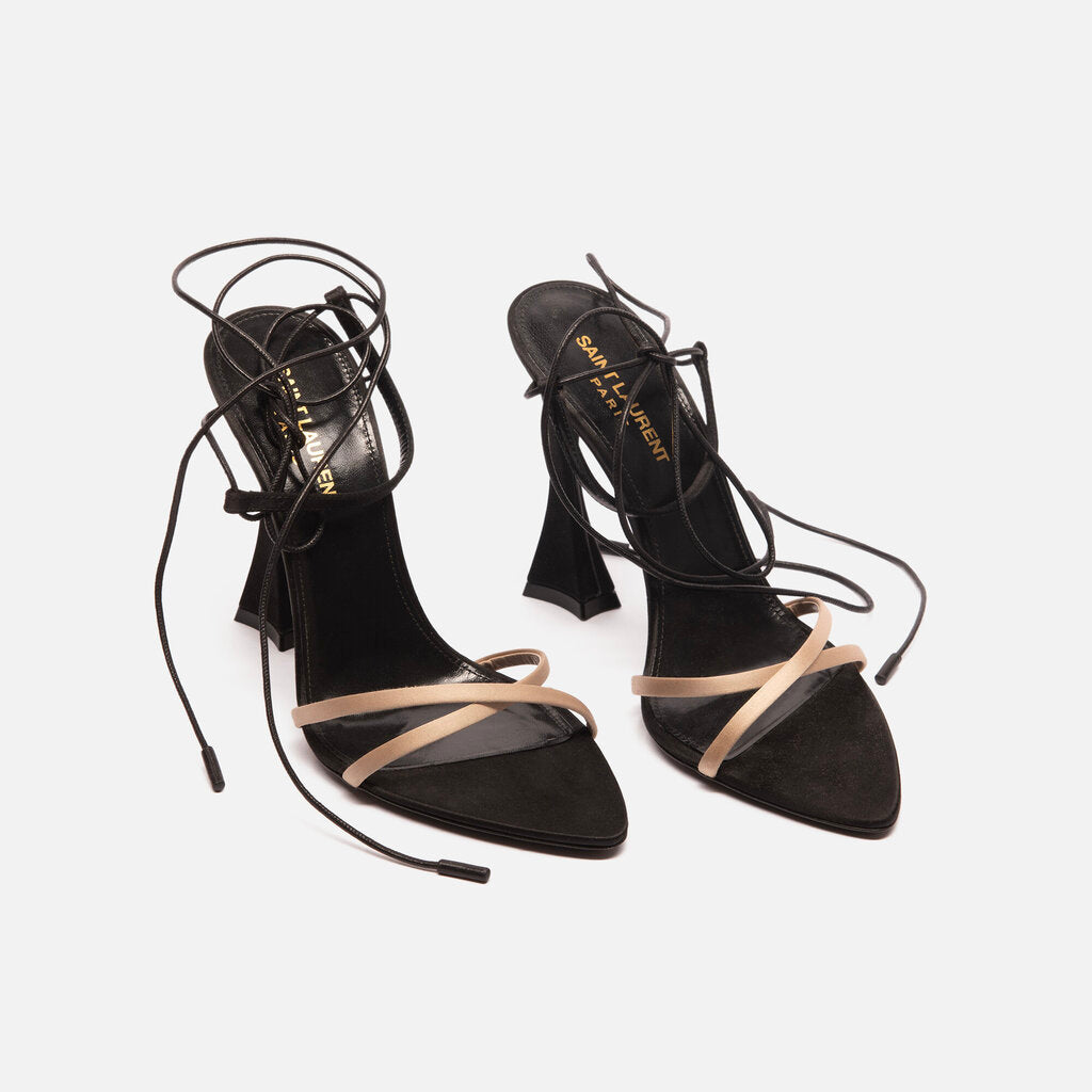 Saint Laurent Black/Tank Ankle Wrap Shoe