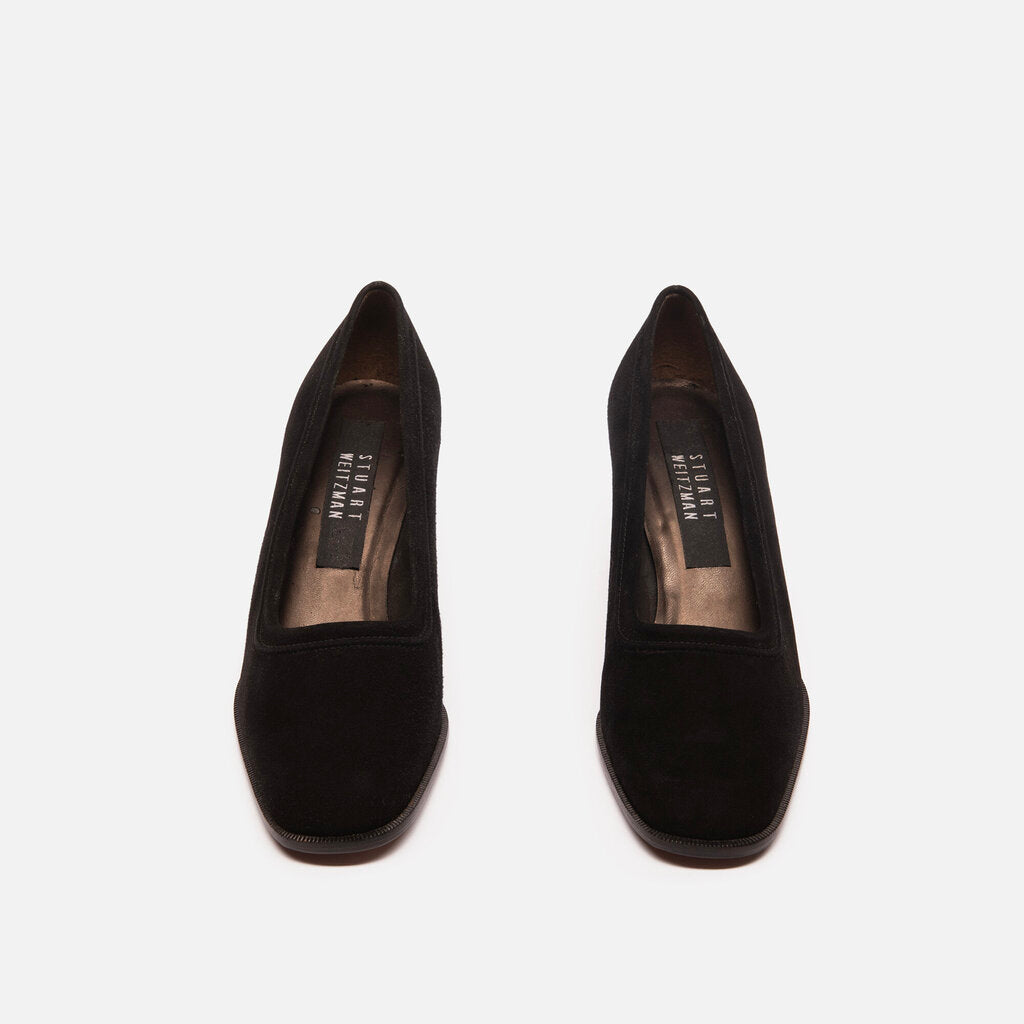 Stuart Weitzman Black Suede Black Heel