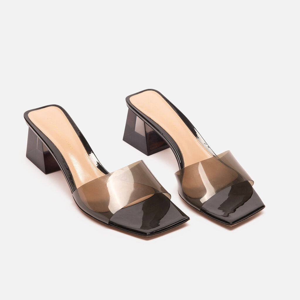 Gianvito Rossi Smokey Black PVC Sandal